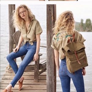 Buy 2 Get 1 Free Madewell Tie Front Safari Shirt